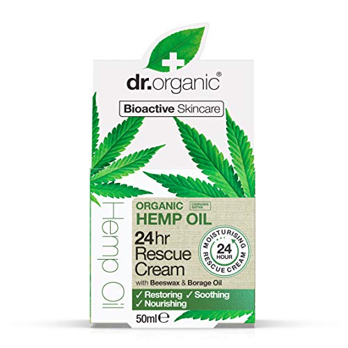 Dr. Organic Crema Rescate 24H; aceite de Cañamo 50 ml 50 ml