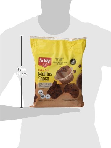 Dr. Schar Muffin Magdalenas de chocolate SIN GLUTEN - Paquete de 4 x 65 gr - Total: 260 gr