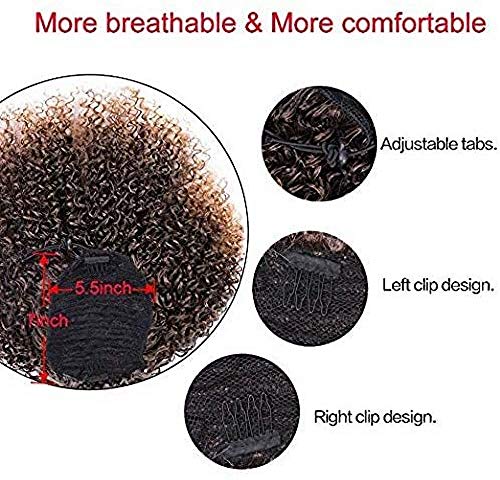 Drawstring Puff Afro Kinky Curly Ponytail African American Short Wrap Synthetic Clip in Ponytail Hair Extensions