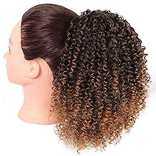 Drawstring Puff Afro Kinky Curly Ponytail African American Short Wrap Synthetic Clip in Ponytail Hair Extensions