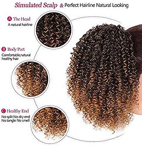 Drawstring Puff Afro Kinky Curly Ponytail African American Short Wrap Synthetic Clip in Ponytail Hair Extensions
