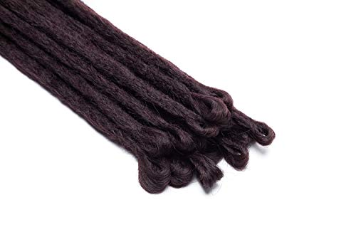 Dreadlock Extension Hair para trenzas largas Dread Extension Braids Hair Fiber Braid Hair sintético 50cm para mujeres hombres, paquete de 5, vino tinto