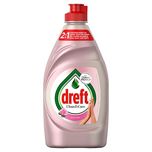 Dreft Clean & Care Rose & Detergente Líquido satén con Derma Protect Beneficios 383 ml