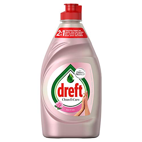 Dreft Clean & Care Rose & Detergente Líquido satén con Derma Protect Beneficios 383 ml