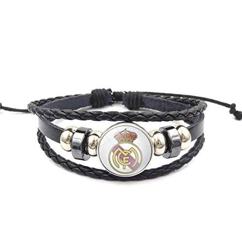 Drreny Pulsera Tejida Multicapa con el Logotipo del Equipo de fútbol español Time gem XL1653 Getafe