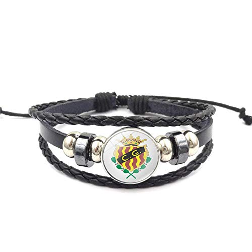 Drreny Pulsera Tejida Multicapa con el Logotipo del Equipo de fútbol español Time gem XL1653 Getafe