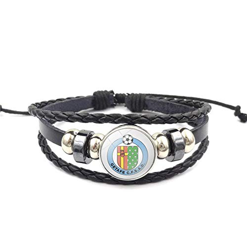 Drreny Pulsera Tejida Multicapa con el Logotipo del Equipo de fútbol español Time gem XL1653 Getafe