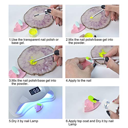 DSHIJIE 12Pcs Neón Color fluorescente Pigmento de uñas en polvo Pigmento Fluorescente Brillo de uñas decoracion uñas pigmentos para uñas diseños para uñas pigmentos uñas
