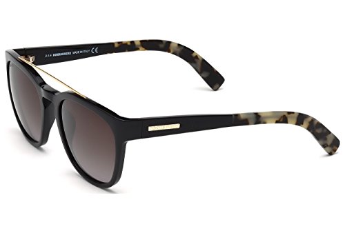 DSQUARED2 DQ0164 01B 54 Monturas de gafas, Negro (Negro LucidoFumo Grad), 54.0 Unisex Adulto