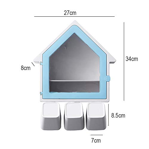 DSSHOME Cepillo de Dientes Titular de Anti-Polvo con 3 Copas fácilmente montado en la Pared Cepillo de Dientes eléctrico Conjunto de Almacenamiento