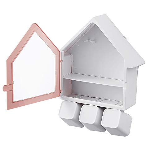 DSSHOME Cepillo de Dientes Titular de Anti-Polvo con 3 Copas fácilmente montado en la Pared Cepillo de Dientes eléctrico Conjunto de Almacenamiento