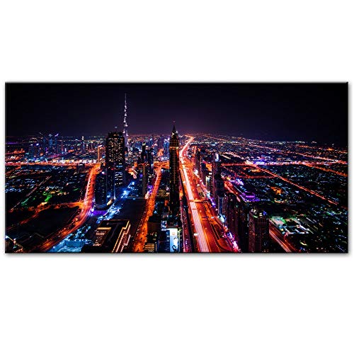 Dubai city night view sala de estar decoración cuadros modernos pinturas murales e impresiones pop art lienzo impresiones dormitorio sin marco pinturas decorativas Z31 60x80cm
