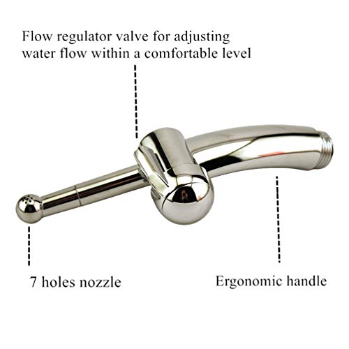 Ducha de ducha de 7 hoyos para enema y enjuague vaginal, ducha de limpieza para el sexo anal del enemador, tanto para hombres como para mujeres