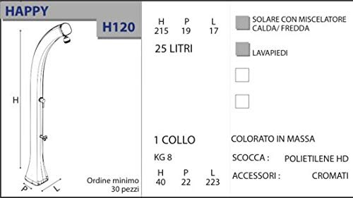 Ducha solar caliente Happy Anthracite