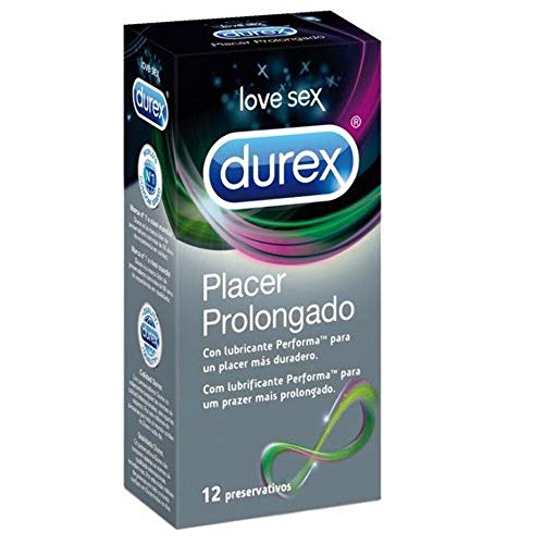 Durex Performa (Placer Prolongado) - Preservativos, color transparente, caja de 12 preservativos