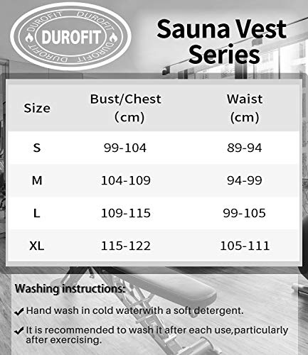 DUROFIT Faja Reductora Adelgazante Abdominal Chaleco Sauna Hombre con Cremallera Deportivo Trajes de Sudoración Neopreno Sauna Efecto Negro M