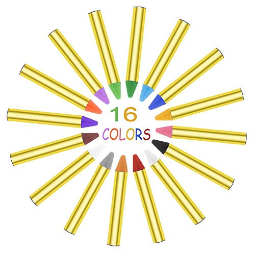 DY_Jin Crayones de Pintura de la Cara 16 Colores Cintas de Pintura de Cara y Cuerpo Maquillaje de Halloween Crayones de Pintura de la Cara para niños pequeños, Niños, ,Seguridad no tóxica