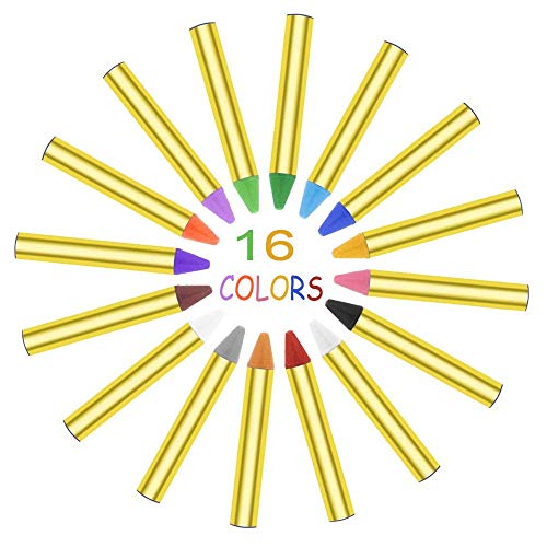 DY_Jin Crayones de Pintura de la Cara 16 Colores Cintas de Pintura de Cara y Cuerpo Maquillaje de Halloween Crayones de Pintura de la Cara para niños pequeños, Niños, ,Seguridad no tóxica