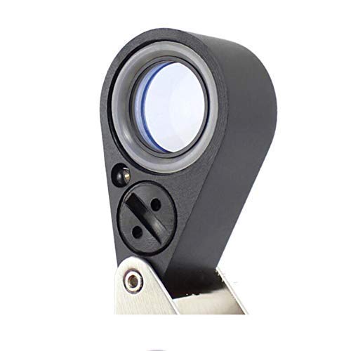 DYB Joyero Anillo de iluminación LED Luz de joyería Espejo Moneda Falsa Adecuado para identificar Sellos de Roca Moneda Reloj Antiguo Gema Lupa de Bolsillo (Color: 10X) (Color: 20x)