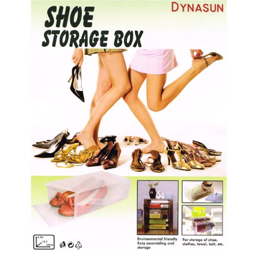 DynaSun 30x PP368TG Cajas de Almacenaje para Zapatos Apilable Plegable Contenedor Organizador Transparente para Hombres Damas y Señoras