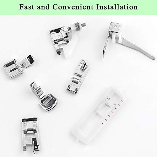 E-Senior Juego de prensatelas, Prensatelas Accesorios Para Máquinas de coser Brother Janome Singer Toyota (11Piezas)