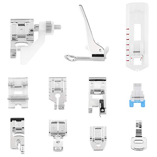 E-Senior Juego de prensatelas, Prensatelas Accesorios Para Máquinas de coser Brother Janome Singer Toyota (11Piezas)