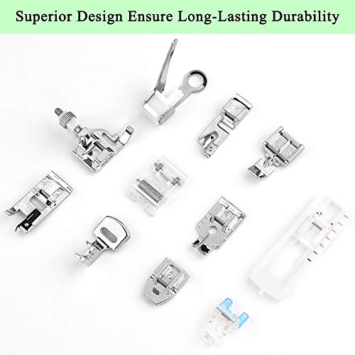 E-Senior Juego de prensatelas, Prensatelas Accesorios Para Máquinas de coser Brother Janome Singer Toyota (11Piezas)