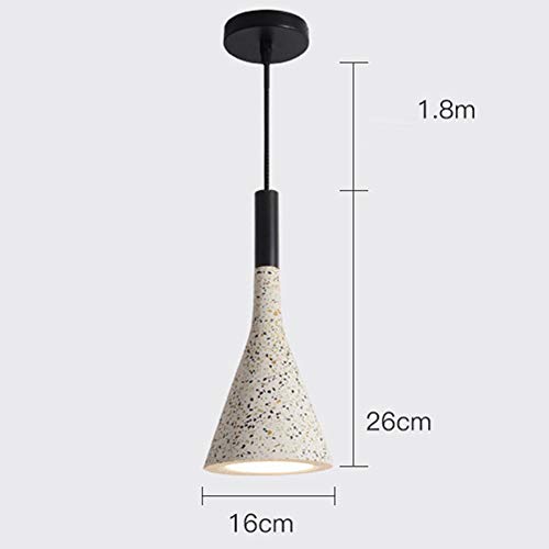 E27 Blanco cálido Retro Hall Lámpara colgante Altura ajustable Industrial Terrazo Comedor Mesa de comedor Veranda Escaleras Pasillo Café Dormitorio Mesita de noche Villa Luces colgantes,16 * 26cm