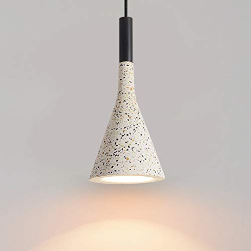 E27 Blanco cálido Retro Hall Lámpara colgante Altura ajustable Industrial Terrazo Comedor Mesa de comedor Veranda Escaleras Pasillo Café Dormitorio Mesita de noche Villa Luces colgantes,16 * 26cm