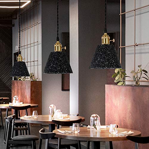 E27 Negro Retro Pasillo Latón Lámpara colgante Altura ajustable Moderno Industrial Terrazo Comedor Mesa de comedor Veranda Escaleras Pasillo Café Dormitorio Mesita de noche Bar Luces colgantes,15*18cm