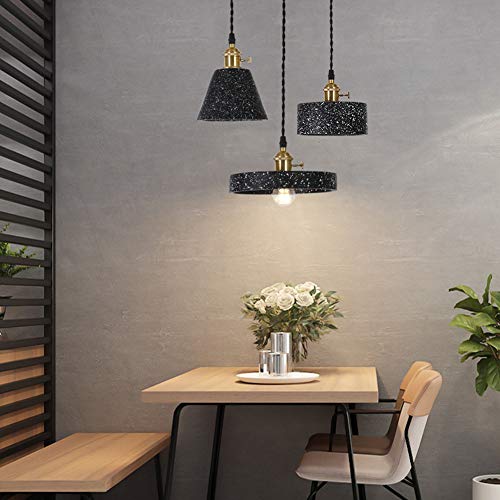 E27 Negro Retro Pasillo Latón Lámpara colgante Altura ajustable Moderno Industrial Terrazo Comedor Mesa de comedor Veranda Escaleras Pasillo Café Dormitorio Mesita de noche Bar Luces colgantes,15*18cm