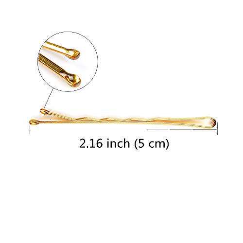 Ealicere 200PCS Pinza para el cabello para mujeres niñas EstilismoPaquete de onduladas, color dorado,2.2in de longitud