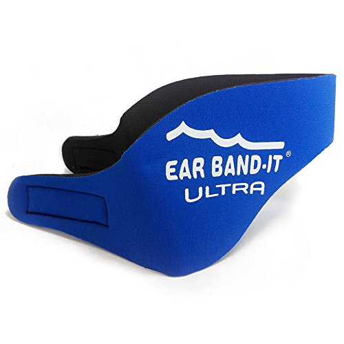 Ear Band-It Diadema de natación (retener el Agua, Sujetar Tapones para los oídos) Recomendado por el médico y protección contra el Agua Grandes (Mayores de 10 años y Adultos) Azul