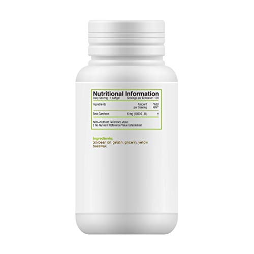 Earth Blends - Betacaroteno 10000 UI, visión saludable, 120 cápsulas blandas, para adultos