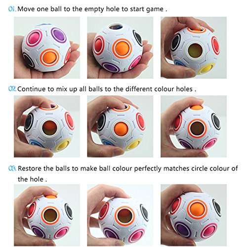 Easehome Magic Rainbow Ball 4 Pack Rainbow Speed Puzzle Cube Magico Cubo Educación Juguetes para Niños