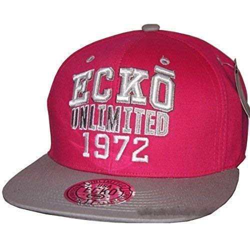 Ecko Unlimited 1972 Snapback gorras, Retro Bling Flat Peak ajustable gorra de béisbol unisex rosa/gris Taille unique