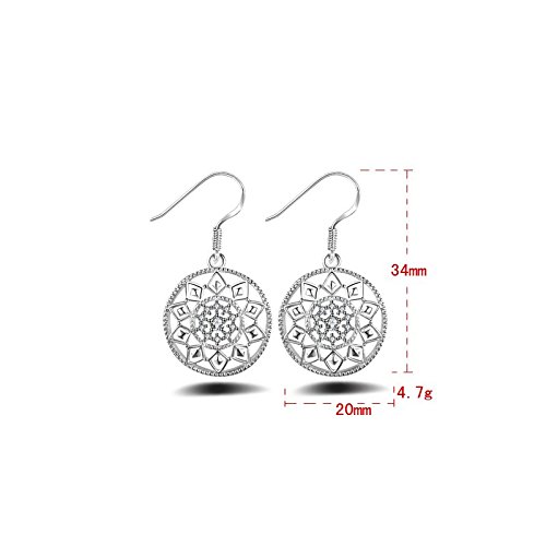 Ecloud Shop® Noble de la Manera Mujeres de la joyería 925 Pendientes de Plata