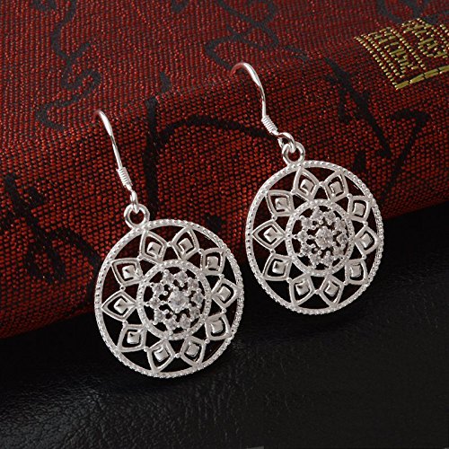 Ecloud Shop® Noble de la Manera Mujeres de la joyería 925 Pendientes de Plata