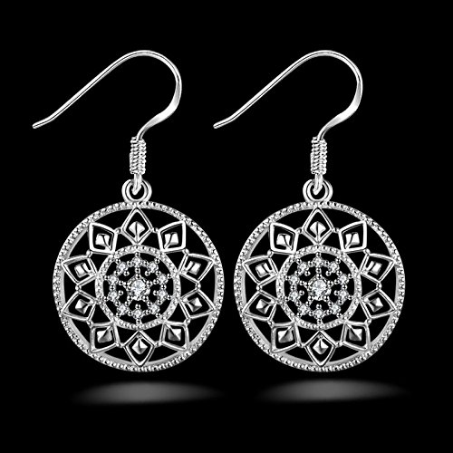 Ecloud Shop® Noble de la Manera Mujeres de la joyería 925 Pendientes de Plata