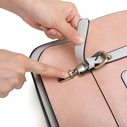 ECOSUSI Maletín de Cuero Vintage para Portátil hasta 13" Totes Bolso Maletín Ejecutivo de Cuero regenerado Bolso de Mensajero para Portátil Bolsa de Ordenador para Negocios Mujeres Viajes Rosa