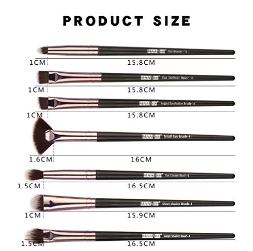 Edary Makeup Brush Set 15 Pincel de maquillaje de ojos tricolor Accesorios de maquillaje Pincel de sombra de ojos Herramientas de belleza (Negro)