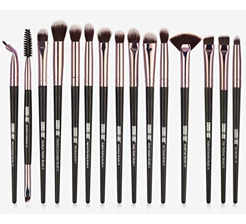 Edary Makeup Brush Set 15 Pincel de maquillaje de ojos tricolor Accesorios de maquillaje Pincel de sombra de ojos Herramientas de belleza (Negro)