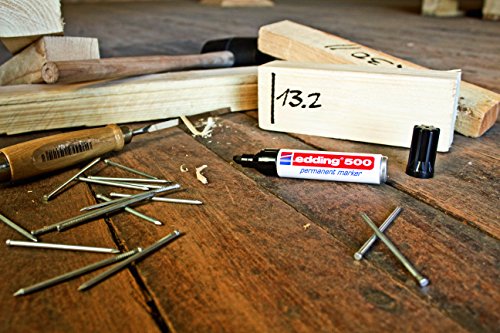 edding 500 - Marcador permanente con punta biselada, 2 - 7 mm, color negro