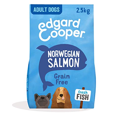 Edgard & Cooper pienso para Perros Adultos sin Cereales, Natural con Salmón Fresco, 2.5kg. Comida Premium balanceada sin harinas de Carne ni Carnes sobreprocesadas, cocinada a Baja Temperatura