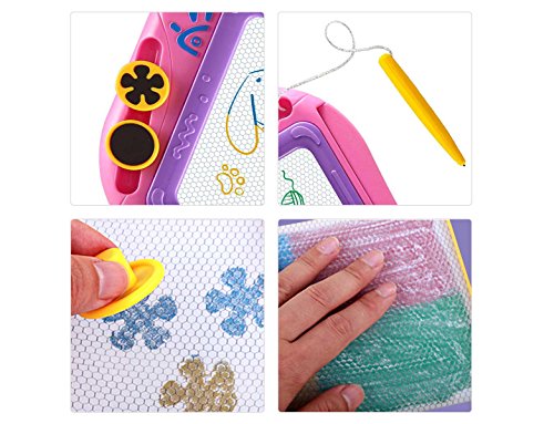 EEDAN Tablero Magnético de Dibujo Juguetes de Juegos para Niños-Bloc Educacional MagnaTableta Borrable Multicolor Bosquejo Garabato-Regalo para Niños Niñas Tamaño de Viaje(Pink)
