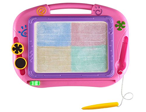 EEDAN Tablero Magnético de Dibujo Juguetes de Juegos para Niños-Bloc Educacional MagnaTableta Borrable Multicolor Bosquejo Garabato-Regalo para Niños Niñas Tamaño de Viaje(Pink)