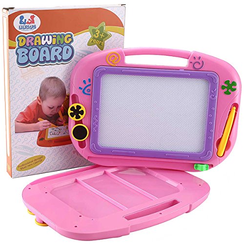 EEDAN Tablero Magnético de Dibujo Juguetes de Juegos para Niños-Bloc Educacional MagnaTableta Borrable Multicolor Bosquejo Garabato-Regalo para Niños Niñas Tamaño de Viaje(Pink)