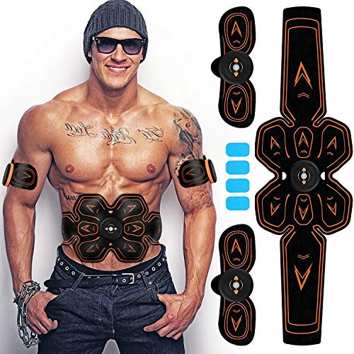 EGEYI Electroestimulador Muscular Abdominales Cinturón,Estimulador Muscular Abdominales,Masajeador Eléctrico Cinturón con USB,EMS Ejercitador del Abdomen/Brazo/Piernas/Cintura para Hombres y Mujeres