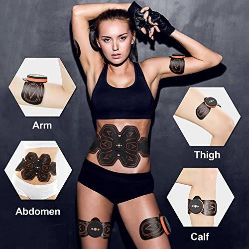 EGEYI Electroestimulador Muscular Abdominales Cinturón,Estimulador Muscular Abdominales,Masajeador Eléctrico Cinturón con USB,EMS Ejercitador del Abdomen/Brazo/Piernas/Cintura para Hombres y Mujeres