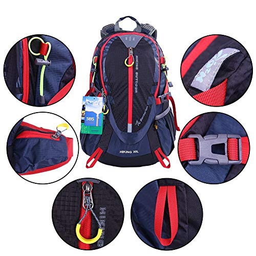 EGOGO 30L al Aire Libre Ciclismo Senderismo Mochila Resistente al Agua Corriendo Mochila Camping con Lluvia Cubierta S2310 (Negro)
